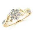 thumbnail image 1 of ANGARA Natural Diamond Cluster Promise Ring in 14K Yellow Gold for Women (Size-2.3mm| Color-I-J| Clarity-I1-I2) | April Birthstone, Anniversary, Jewelry Gift for Women | Natural Diamond Ring, 1 of 8
