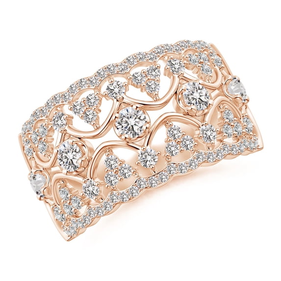 ANGARA Natural 0.37 Ct. Diamond Non Eternity Ring in 14K Rose Gold for Women (Ring Size: 3.5)