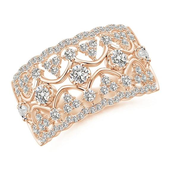 ANGARA Natural 0.37 Ct. Diamond Non Eternity Ring in 14K Rose Gold for Women (Ring Size: 3)