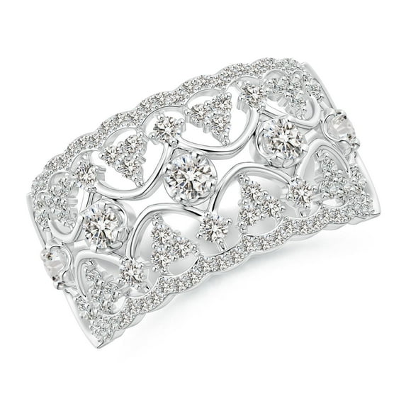 ANGARA Natural 0.37 Ct. Diamond Non Eternity Ring in 14K White Gold for Women (Ring Size: 11.5)