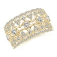 thumbnail image 1 of ANGARA Natural Diamond Broad Filigree Anniversary Ring in 14K Yellow Gold for Women (Size-2.6mm| Color-I-J| Clarity-I1-I2) | Anniversary, Jewelry Gift for Women | Natural Diamond Ring, 1 of 8