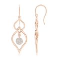 thumbnail image 1 of ANGARA Natural Diamond Cluster Double Drop Earrings in 14K Rose Gold for Women (Size-1.85mm| Color-G| Clarity-VS2) | April Birthstone, Anniversary, Jewelry Gift for Women | Natural Diamond Earrings, 1 of 6