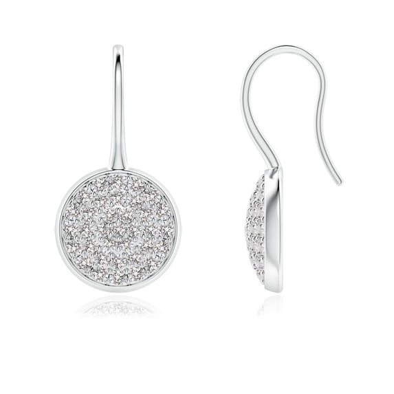 ANGARA Natural Diamond Circle Earrings with Fish Hook in 14K White Gold for Women (Size-1.4mm| Color-I-J| Clarity-I1-I2) | Anniversary, Jewelry Gift for Women | Natural Diamond Earrings