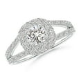 thumbnail image 1 of ANGARA Natural Diamond Ring with Accented Split Shank in 14K White Gold for Women (Size-4.7mm| Color-I-J| Clarity-I1-I2) | April Birthstone, Anniversary, Jewelry Gift for Women | Natural Diamond Ring, 1 of 9