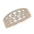 thumbnail image 1 of ANGARA Natural Graduating Diamond Anniversary Ring in 14K Rose Gold for Women (Size-2.7mm| Color-K| Clarity-I3) | April Birthstone, Anniversary, Jewelry Gift for Women | Natural Diamond Ring, 1 of 9