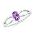 thumbnail image 1 of ANGARA Natural 0.4 Ct. Amethyst Solitaire Ring in 14K White Gold for Women (Ring Size: 6.5), 1 of 10