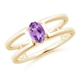thumbnail image 1 of ANGARA Natural 0.4 Ct. Amethyst Solitaire Stackable Ring in 14K Yellow Gold for Women (Ring Size: 11.5), 1 of 9