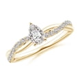 thumbnail image 1 of ANGARA Natural Diamond Twisted Shank Engagement Ring in 14K Yellow Gold for Women (Size-6x4mm| Color-I-J| Clarity-I1-I2) | April Birthstone, Anniversary, Jewelry Gift for Women | Natural Diamond Ring, 1 of 8