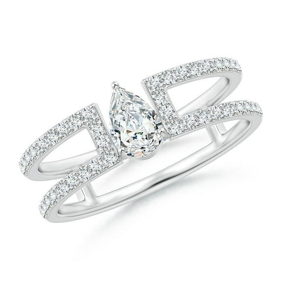ANGARA Natural 0.4 Ct. Diamond Classic Stackable Ring in 14K White Gold for Women (Ring Size: 3)