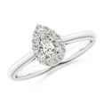 thumbnail image 1 of ANGARA Natural Diamond Halo Engagement Ring in 14K White Gold for Women (Size-6x4mm| Color-I-J| Clarity-I1-I2) | April Birthstone, Anniversary, Jewelry Gift for Women | Natural Diamond Ring, 1 of 8