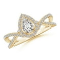 thumbnail image 1 of ANGARA Natural 0.4 Ct. Diamond Halo Engagement Ring in 14K Yellow Gold for Women (Ring Size: 3.5), 1 of 10
