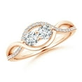 thumbnail image 1 of ANGARA Natural Diamond Infinity Twist Engagement Ring in 14K Rose Gold for Women (Size-3.8mm| Color-G| Clarity-VS2) | April Birthstone, Anniversary, Jewelry Gift for Women | Natural Diamond Ring, 1 of 7