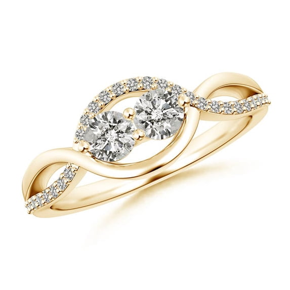 ANGARA Natural 0.4 Ct. Diamond Infinity Engagement Ring in 14K Yellow Gold for Women (Ring Size: 11.5)