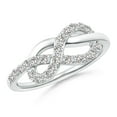 thumbnail image 1 of ANGARA Natural Diamond Infinity Knot Ring&nbsp;in Prong Setting in 14K White Gold for Women (Size-1.6mm| Color-I-J| Clarity-I1-I2) | Anniversary, Jewelry Gift for Women | Natural Diamond Ring, 1 of 7