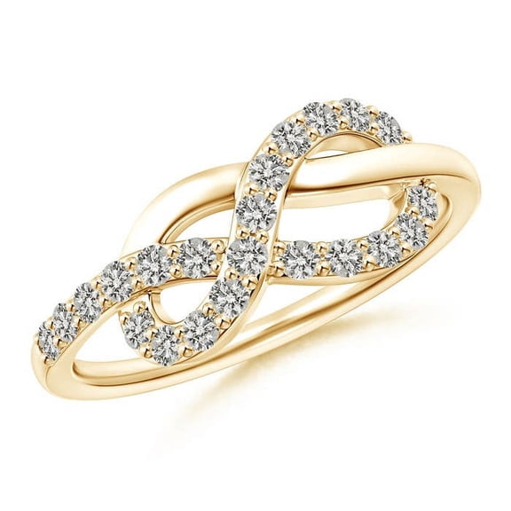 ANGARA Natural 0.4 Ct. Diamond Infinity Ring in 14K Yellow Gold for Women (Ring Size: 9)