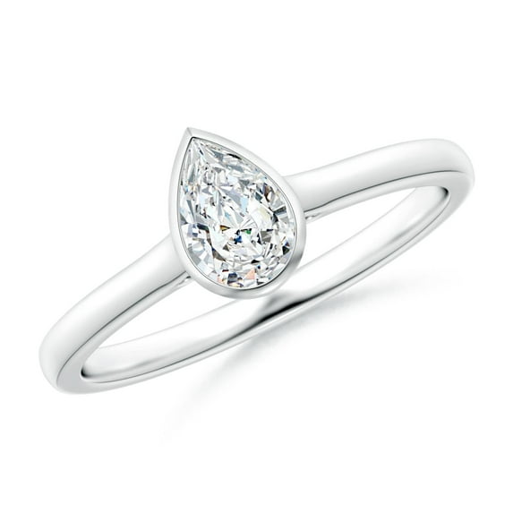 ANGARA Natural 0.4 Ct. Diamond Solitaire Engagement Ring in 14K White Gold for Women (Ring Size: 3.5)