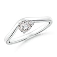 thumbnail image 1 of ANGARA Natural Pear Diamond Wave Shank Solitaire Ring in 14K White Gold for Women (Size-6x4mm| Color-I-J| Clarity-I1-I2) | April Birthstone, Anniversary, Jewelry Gift for Women | Natural Diamond Ring, 1 of 9