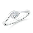thumbnail image 1 of ANGARA Natural 0.4 Ct. Diamond Solitaire Ring in Sterling Silver for Women (Ring Size: 5.5), 1 of 10