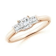 thumbnail image 1 of ANGARA Natural Princess-Cut Diamond Engagement Ring in 14K Rose Gold for Women (Size-4.1mm| Color-G| Clarity-VS2) | April Birthstone, Anniversary, Jewelry Gift for Women | Natural Diamond Ring, 1 of 8