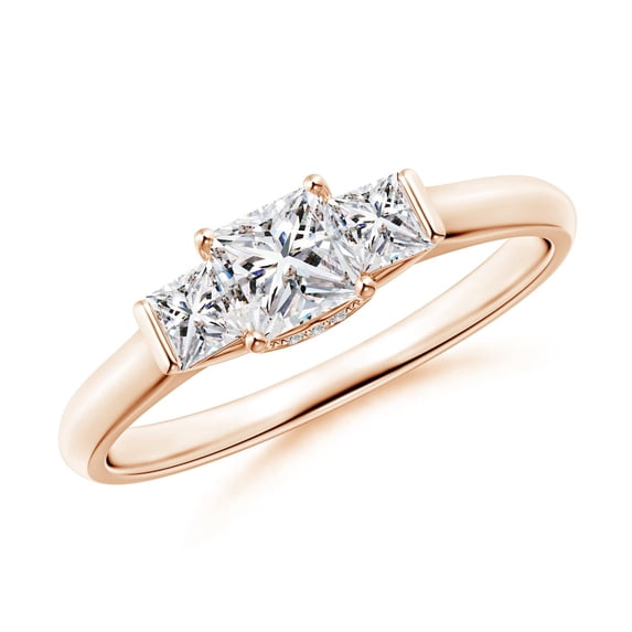 ANGARA Natural 0.41 Ct. Diamond Classic Engagement Ring in 14K Rose Gold for Women (Ring Size: 5)