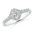 thumbnail image 1 of ANGARA Natural 0.41 Ct. Diamond Halo Ring in 14K White Gold for Women (Ring Size: 12), 1 of 10