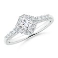 thumbnail image 1 of ANGARA Natural Princess-Cut Diamond Halo Ring in 14K White Gold for Women (Size-4.1mm| Color-G| Clarity-VS2) | April Birthstone, Anniversary, Jewelry Gift for Women | Natural Diamond Ring, 1 of 9