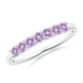 thumbnail image 1 of ANGARA Natural Half Eternity Seven Stone Amethyst Wedding Ring in 14K White Gold for Women (Size-2.5mm) | February Birthstone, Birthday, Anniversary, Jewelry Gift for Women | Natural Amethyst Ring, 1 of 1