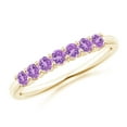 thumbnail image 1 of ANGARA Natural Half Eternity Seven Stone Amethyst Wedding Ring in 14K Yellow Gold for Women (Size-2.5mm) | February Birthstone, Birthday, Anniversary, Jewelry Gift for Women | Natural Amethyst Ring, 1 of 9