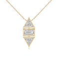 thumbnail image 1 of ANGARA Natural Triangle & Baguette Diamond Pendant in 14K Yellow Gold for Women (Size-4mm| Color-I-J| Clarity-I1-I2) | April Birthstone, Anniversary, Jewelry Gift for Women | Natural Diamond Necklace, 1 of 7