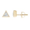 thumbnail image 1 of ANGARA Natural Triangular Diamond Stud Earrings in 14K Yellow Gold for Women (Size-4mm| Color-G| Clarity-VS2) | April Birthstone, Anniversary, Jewelry Gift for Women | Natural Diamond Earrings, 1 of 6