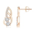 thumbnail image 1 of ANGARA Natural 0.42 Ct. Diamond Two Stone Earrings in 14K Rose Gold for Women, 1 of 7