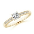 thumbnail image 1 of ANGARA Natural Princess Cut Diamond Ring in 14K Yellow Gold for Women (Size-4.2mm| Color-I-J| Clarity-I1-I2) | April Birthstone, Anniversary, Jewelry Gift for Women | Natural Diamond Ring, 1 of 10