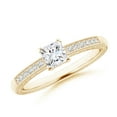 thumbnail image 1 of ANGARA Natural Princess Cut Diamond Ring in 14K Yellow Gold for Women (Size-4.2mm| Color-G| Clarity-VS2) | April Birthstone, Anniversary, Jewelry Gift for Women | Natural Diamond Ring, 1 of 9