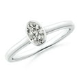 thumbnail image 1 of ANGARA Natural Solitaire Oval Diamond Engagement Ring in 14K White Gold for Women (Size-6x4mm| Color-K| Clarity-I3) | April Birthstone, Anniversary, Jewelry Gift for Women | Natural Diamond Ring, 1 of 8