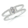 thumbnail image 1 of ANGARA Natural 0.43 Ct. Diamond Classic Stackable Ring in 14K White Gold for Women (Ring Size: 11.5), 1 of 9