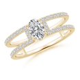 thumbnail image 1 of ANGARA Natural 0.43 Ct. Diamond Classic Stackable Ring in 14K Yellow Gold for Women (Ring Size: 3.5), 1 of 9