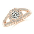 thumbnail image 1 of ANGARA Natural 0.43 Ct. Diamond Halo Engagement Ring in 14K Rose Gold for Women (Ring Size: 12), 1 of 9