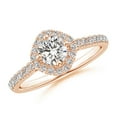 thumbnail image 1 of ANGARA Natural 0.43 Ct. Diamond Halo Ring in 14K Rose Gold for Women (Ring Size: 11.5), 1 of 10