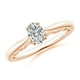 thumbnail image 1 of ANGARA Natural 0.43 Ct. Diamond Solitaire Engagement Ring in 14K Rose Gold for Women (Ring Size: 4.5), 1 of 9