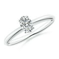 thumbnail image 1 of ANGARA Natural Oval Diamond Solitaire Engagement Ring in 14K White Gold for Women (Size-6x4mm| Color-H| Clarity-SI2) | April Birthstone, Anniversary, Jewelry Gift for Women | Natural Diamond Ring, 1 of 9