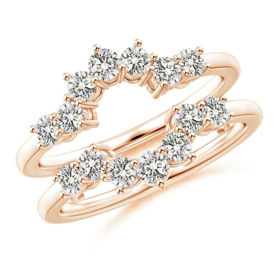 ANGARA Natural Diamond Sunburst Engagement Ring Wrap in 14K Rose Gold for Women (Size-2.6mm| Color-I-J| Clarity-I1-I2) | April Birthstone, Anniversary, Jewelry Gift for Women | Natural Diamond Ring