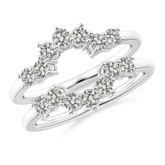 ANGARA Natural Diamond Sunburst Engagement Ring Wrap in 14K White Gold for Women (Size-2.6mm| Color-K| Clarity-I3) | April Birthstone, Anniversary, Jewelry Gift for Women | Natural Diamond Ring