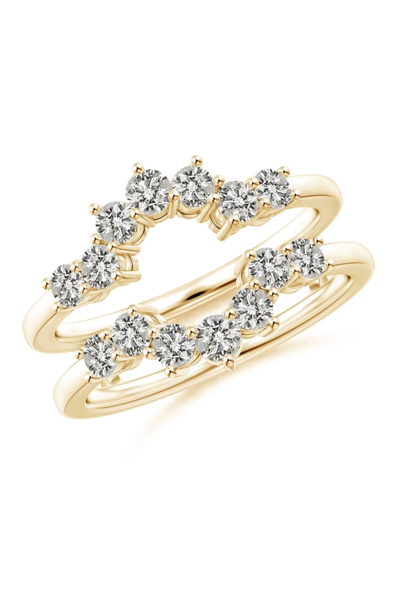 Natural Diamond Sunburst Engagement Ring Wrap in 14K Yellow Gold for Women (Size-2.6mm| Color-K| Clarity-I3) | April Birthstone, Anniversary, Jewelry Gift for Women | Natural Diamond Ring