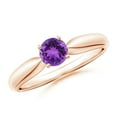 thumbnail image 1 of ANGARA Natural 0.45 Ct. Amethyst Solitaire Ring in 14K Rose Gold for Women (Ring Size: 4.5), 1 of 9