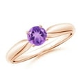 thumbnail image 1 of ANGARA Natural 0.45 Ct. Amethyst Solitaire Ring in 14K Rose Gold for Women (Ring Size: 4), 1 of 8