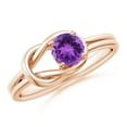 thumbnail image 1 of ANGARA Natural 0.45 Ct. Amethyst Solitaire Ring in 14K Rose Gold for Women (Ring Size: 6.5), 1 of 10
