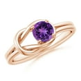 thumbnail image 1 of ANGARA Natural 0.45 Ct. Amethyst Solitaire Ring in 14K Rose Gold for Women (Ring Size: 9.5), 1 of 9
