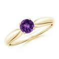 thumbnail image 1 of ANGARA Natural 0.45 Ct. Amethyst Solitaire Ring in 14K Yellow Gold for Women (Ring Size: 6), 1 of 8