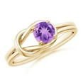 thumbnail image 1 of ANGARA Natural Solitaire Amethyst Infinity Knot Ring in 14K Yellow Gold for Women (Size-5mm) | February Birthstone, Birthday, Anniversary, Jewelry Gift for Women | Natural Amethyst Ring, 1 of 9