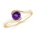thumbnail image 1 of ANGARA Natural Semi Bezel-Set Solitaire Round Amethyst Bypass Ring in 14K Yellow Gold for Women (Size-5mm) | February Birthstone, Birthday, Anniversary, Jewelry Gift for Women | Natural Amethyst Ring, 1 of 9